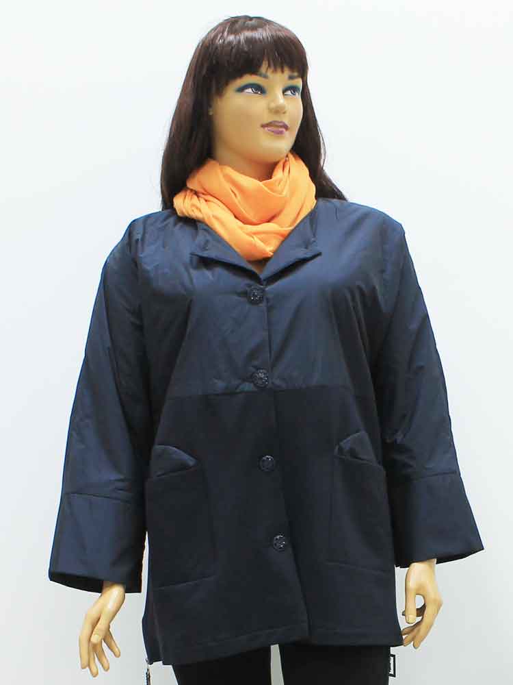 Куртка легкая (ветровка) женская комбинированная без ворота большого размера. Магазин «Пышная Дама», Луганск.
