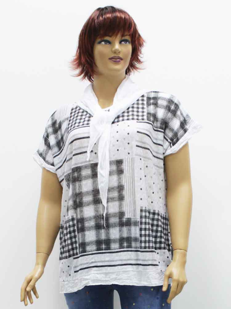 Блуза женская из марлевки с платком большого размера. Магазин «Пышная Дама», Луганск.