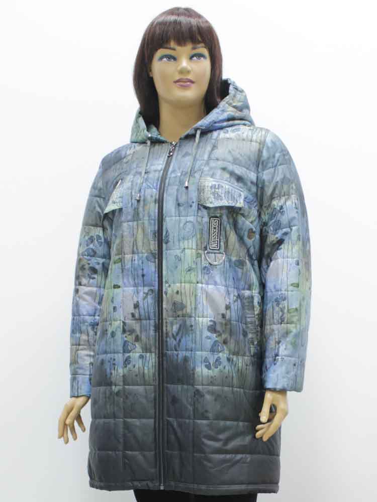 Куртка зимняя женская с декоративным принтом большого размера. Магазин «Пышная Дама», Луганск.