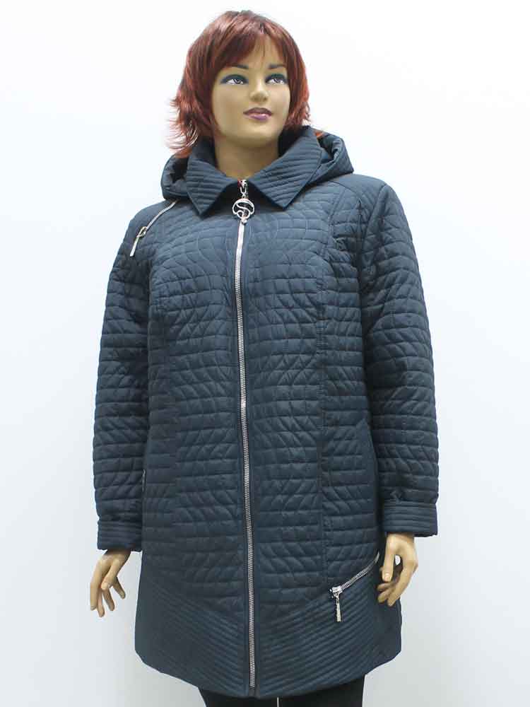 Куртка зимняя женская стеганая с капюшоном большого размера, 2019. Магазин «Пышная Дама», Луганск.