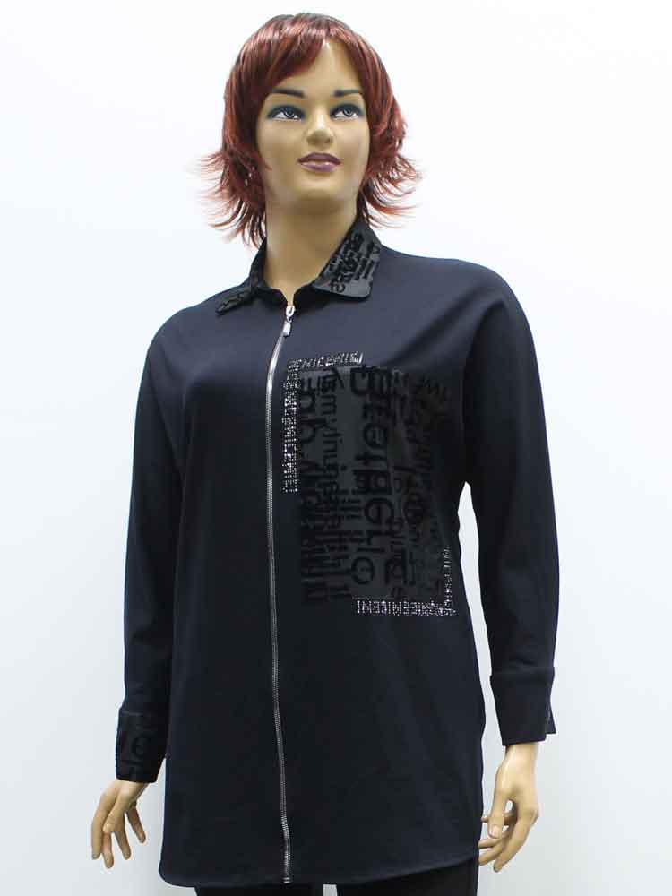 Сорочка (рубашка) женская трикотажная с аппликацией большого размера. Магазин «Пышная Дама», Луганск.