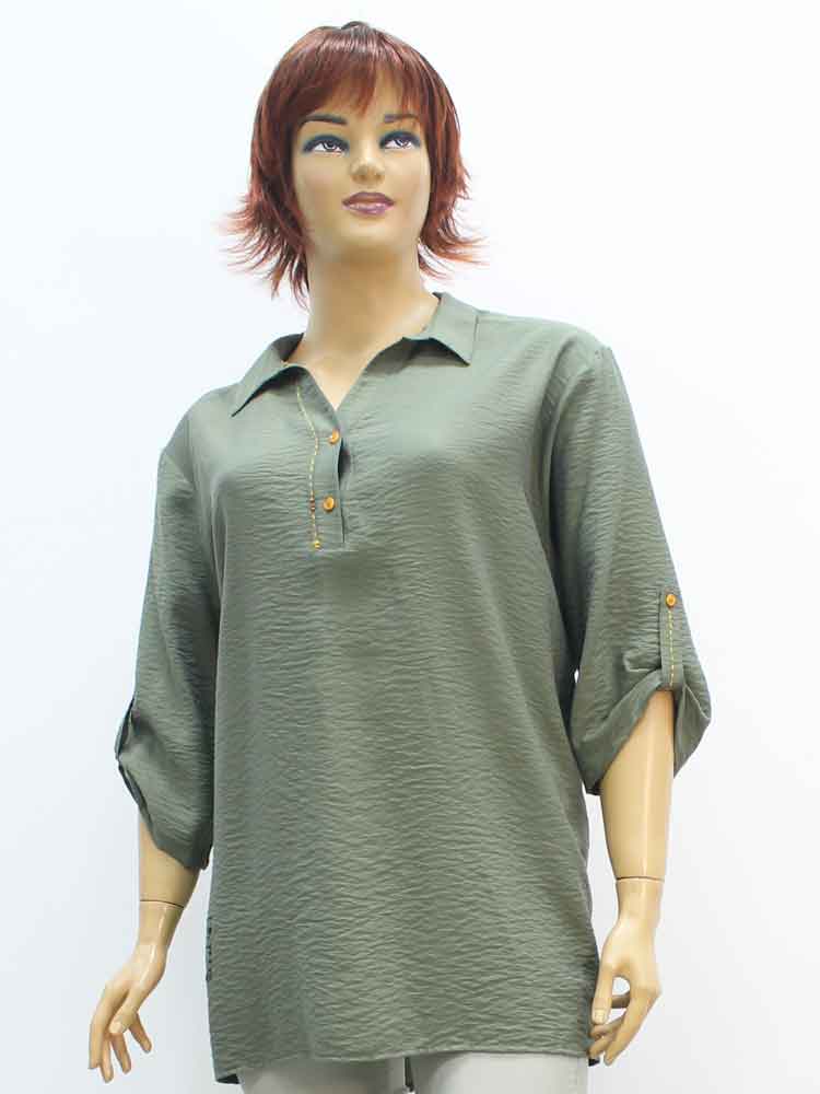 Сорочка (рубашка) женская из жатой ткани с аппликацией большого размера. Магазин «Пышная Дама», Луганск.