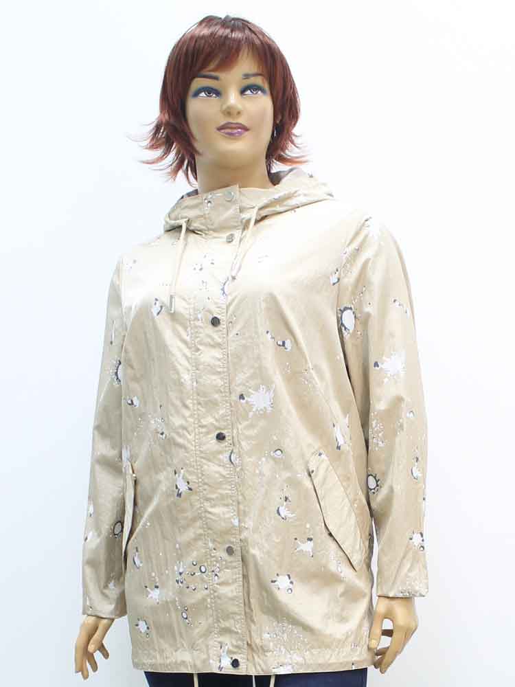 Куртка легкая женская из жатой ткани с капюшоном большого размера. Магазин «Пышная Дама», Луганск.
