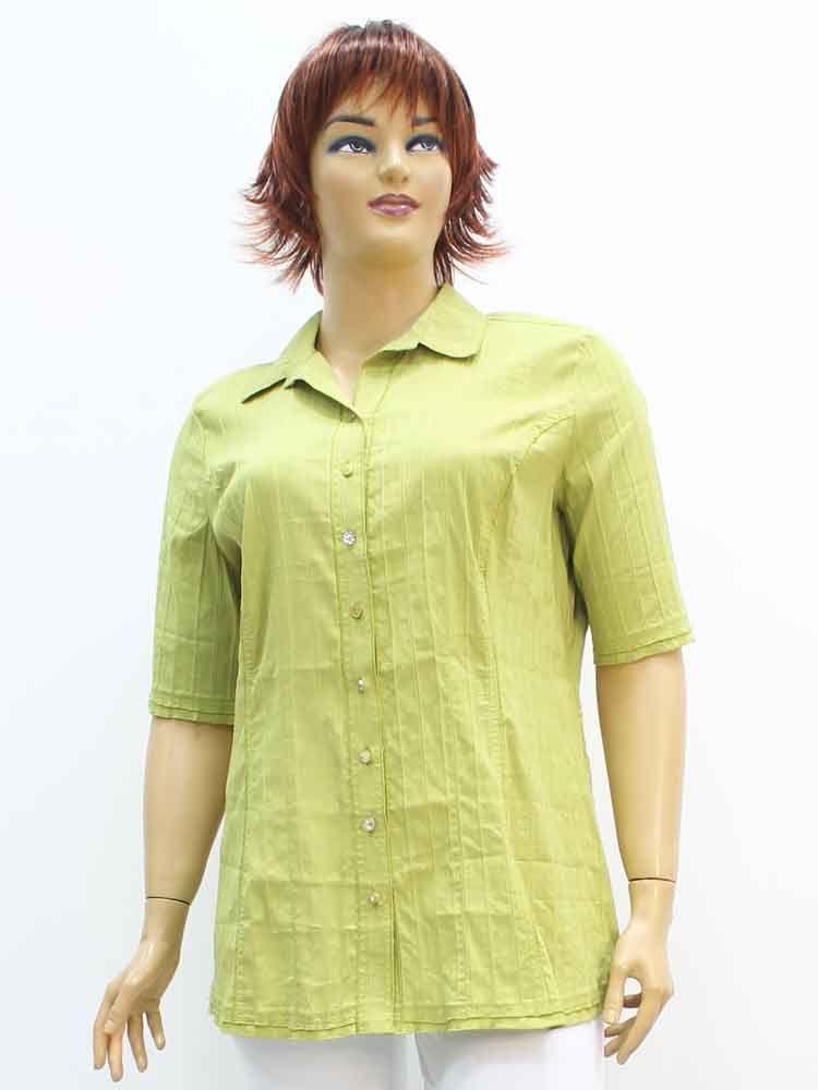 Сорочка (рубашка) женская из хлопка с эластаном большого размера, 2020. Магазин «Пышная Дама», Луганск.