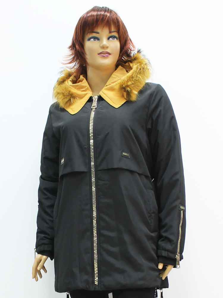 Куртка зимняя женская с капюшоном и съемной отделкой из меха большого размера. Магазин «Пышная Дама», Луганск.