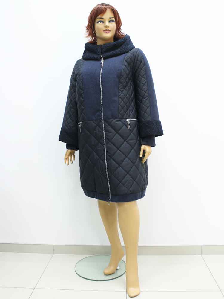 Пальто женское зимнее комбинированное большого размера, 2021. Магазин «Пышная Дама», Луганск.