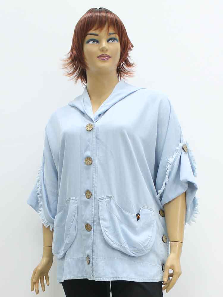 Куртка легкая (ветровка) женская джинсовая из хлопка большого размера. Магазин «Пышная Дама», Луганск.