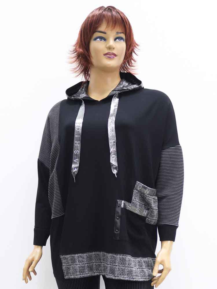 Блуза женская трикотажная комбинированная большого размера. Магазин «Пышная Дама», Луганск.