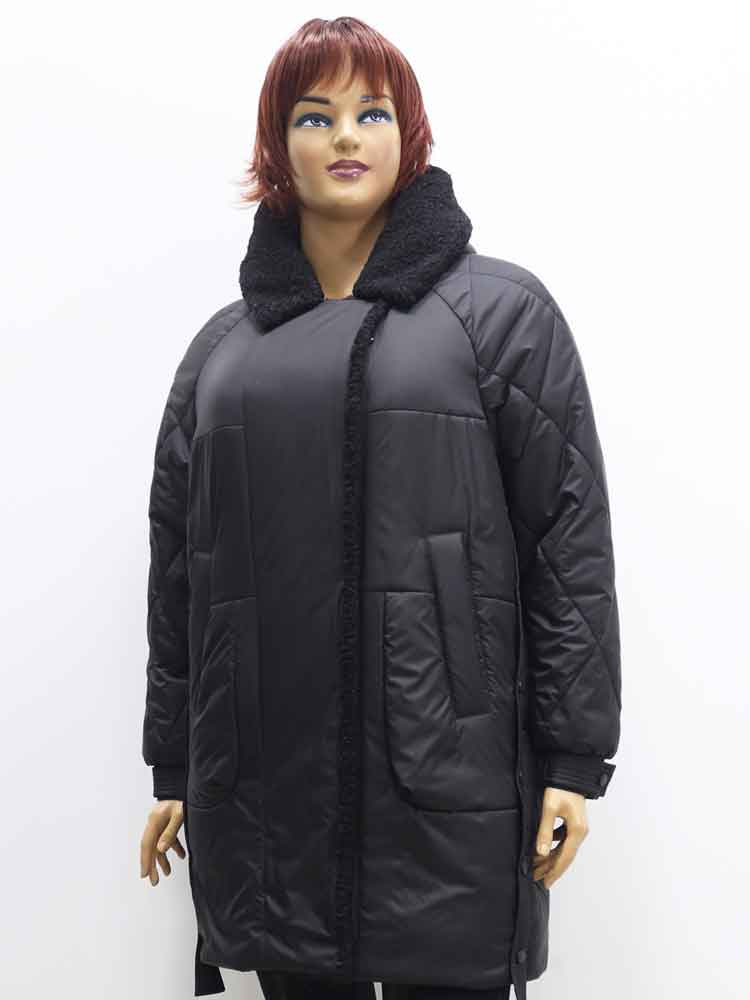 Куртка зимняя женская с отделкой из искусственного меха большого размера, 2023. Магазин «Пышная Дама», Луганск.