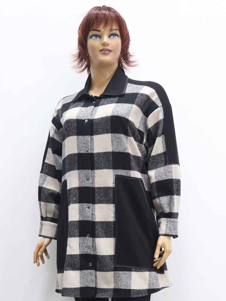 Сорочка (рубашка) женская комбинированная большого размера. Магазин «Пышная Дама», Луганск.