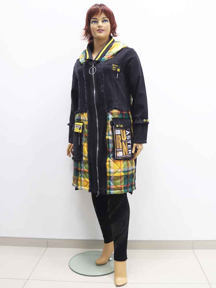 Куртка легкая (ветровка) женская комбинированная с декоративным принтом большого размера. Магазин «Пышная Дама», Луганск.